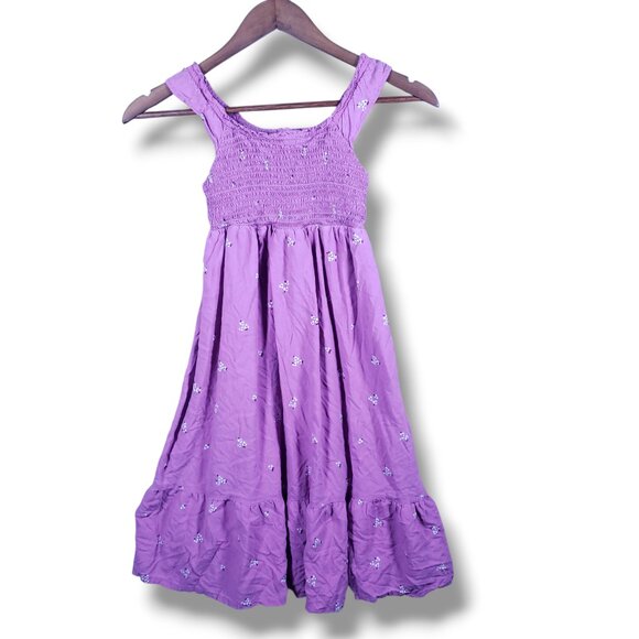 Lilac Floral Maxi Ruffle Strap Sundress Girl's 7/8 Cottagecore Fairy Flowy Boho - Picture 1 of 7